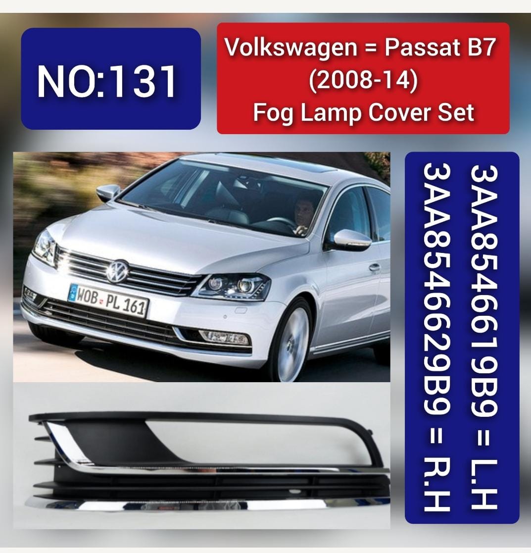 Fog Lamp Cover Compatible With Volkswagen PASSAT B7 (2008-2014)  Fog Lamp Cover Left 3AA8546619B9 & Right 3AA8546629B9