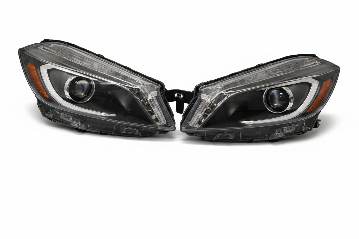Headlight Headlamp Left A1768201161 & Right A1768201261 (Without Blaster) Compatible With MERCEDES-BENZ A-CLASS (W176) (2012-2015)