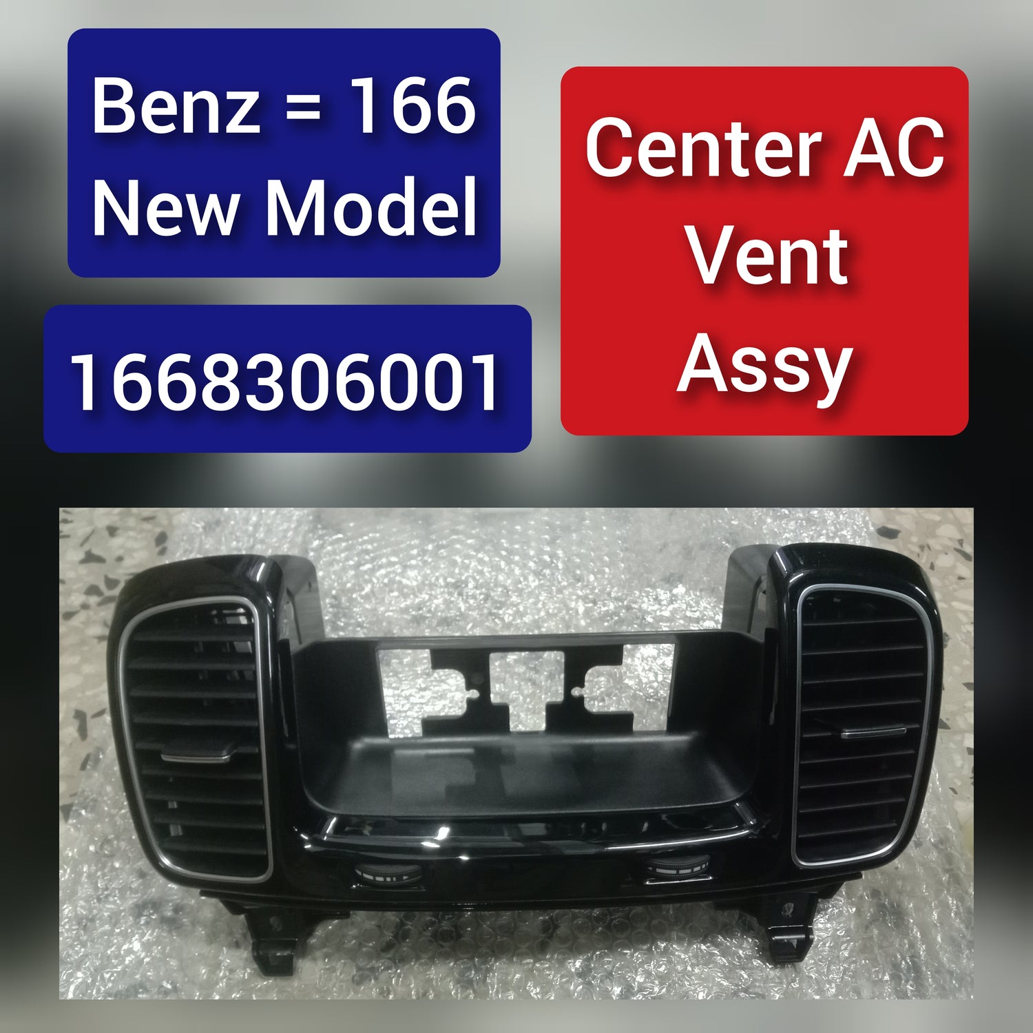 Black Center AC Vent Assay 1668306001 Compatible With Mercedes Benz GLE W166 & GLS W166