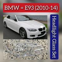 Front Headlight Glass Compatible with  BMW 3 Series E93 (2010-2014)