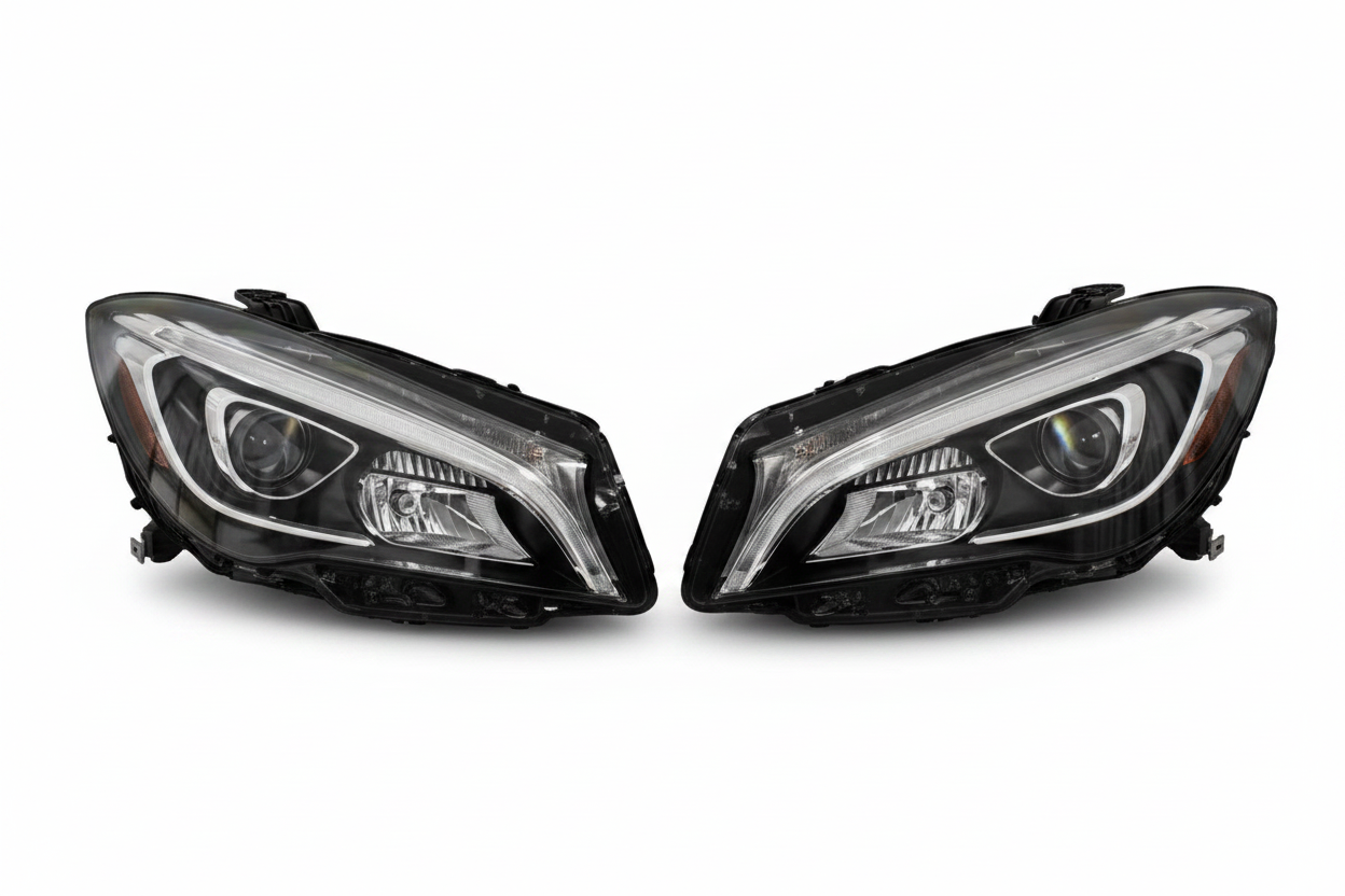 Headlight Headlamp Left A1178206761 & Right A1178206861 (Without Blaster) Compatible With MERCEDES-BENZ CLA (W117) 2017-2018