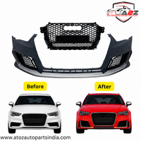 Front Bumper Bumperkit (Silver) FBK1 Compatible With Audi A3 (2014-16) Upgrade Into RS3