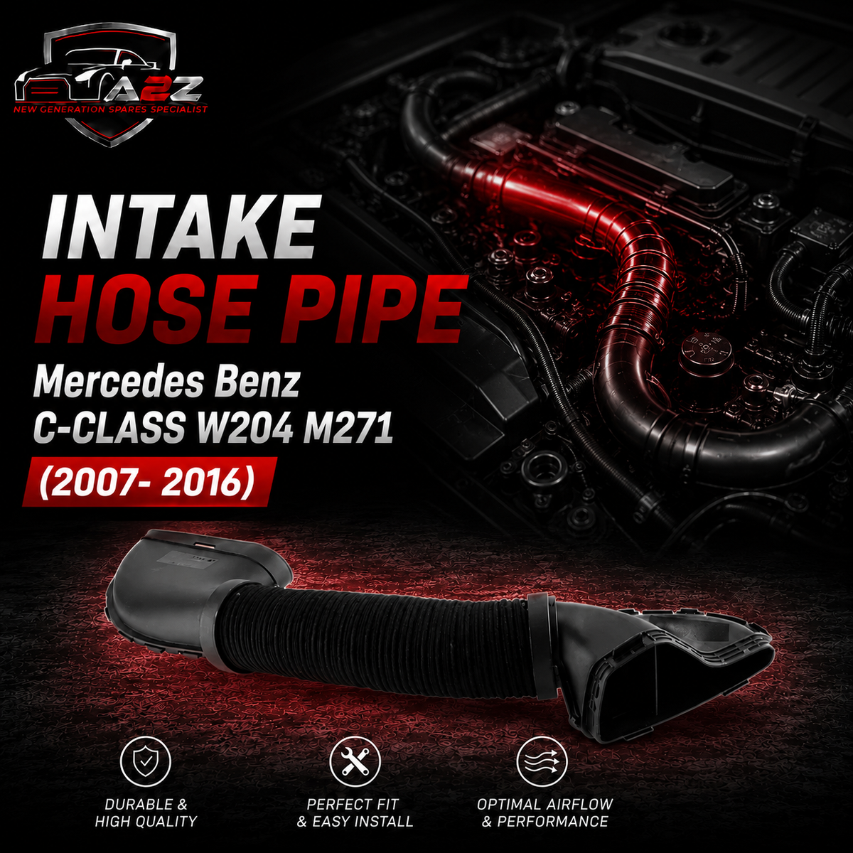 Intake Hose Pipe 2710900582 A2710900582 Compatible With Mercedes Benz C-CLASS W204 M271(2007- 2016 ) Tag-H-04