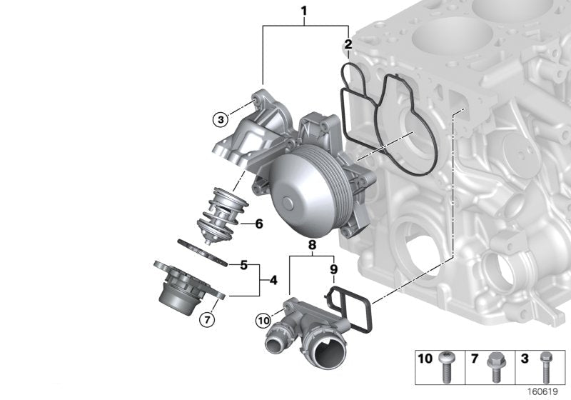 Thermostat Housing 11517823193 11517806975  For BMW 5 Series F10 & 7 Series F02, X5 E70 Tag-E-94