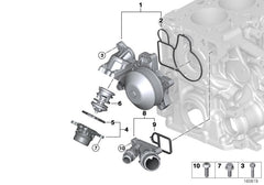 Thermostat Housing 11517823193 11517806975  For BMW 5 Series F10 & 7 Series F02, X5 E70 Tag-E-94