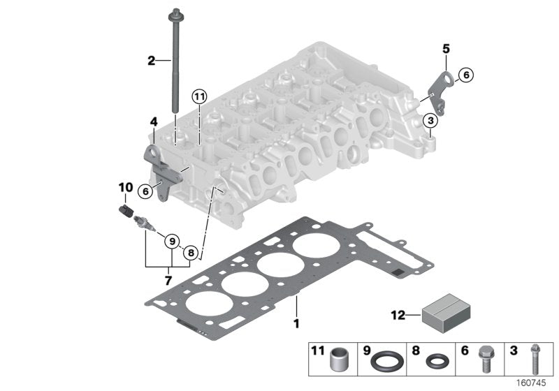 Engine Cylinder Head Gasket 658.200 11127806247 11128506129 7806244 8506129 Compatible With BMW X1 (E84) 3-SERIES (E90) 5-SERIES (E60) X3 (E83) Tag No.46
