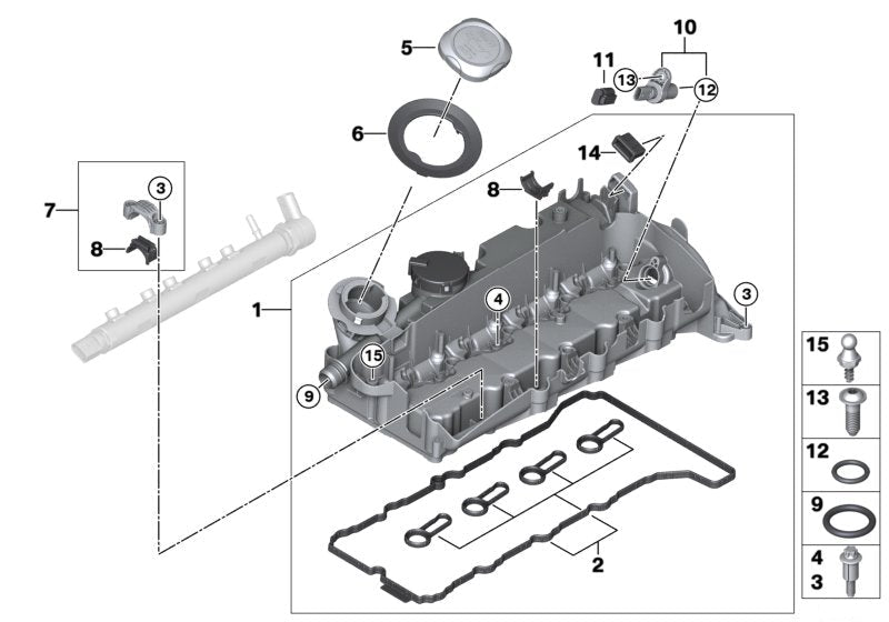 Tappet Cover Packing 530.060 11127807017 Compatibl With BMW 3-SERIES (E90) 5-SEREIS (E60) X1 (E84) X3 (E83)
