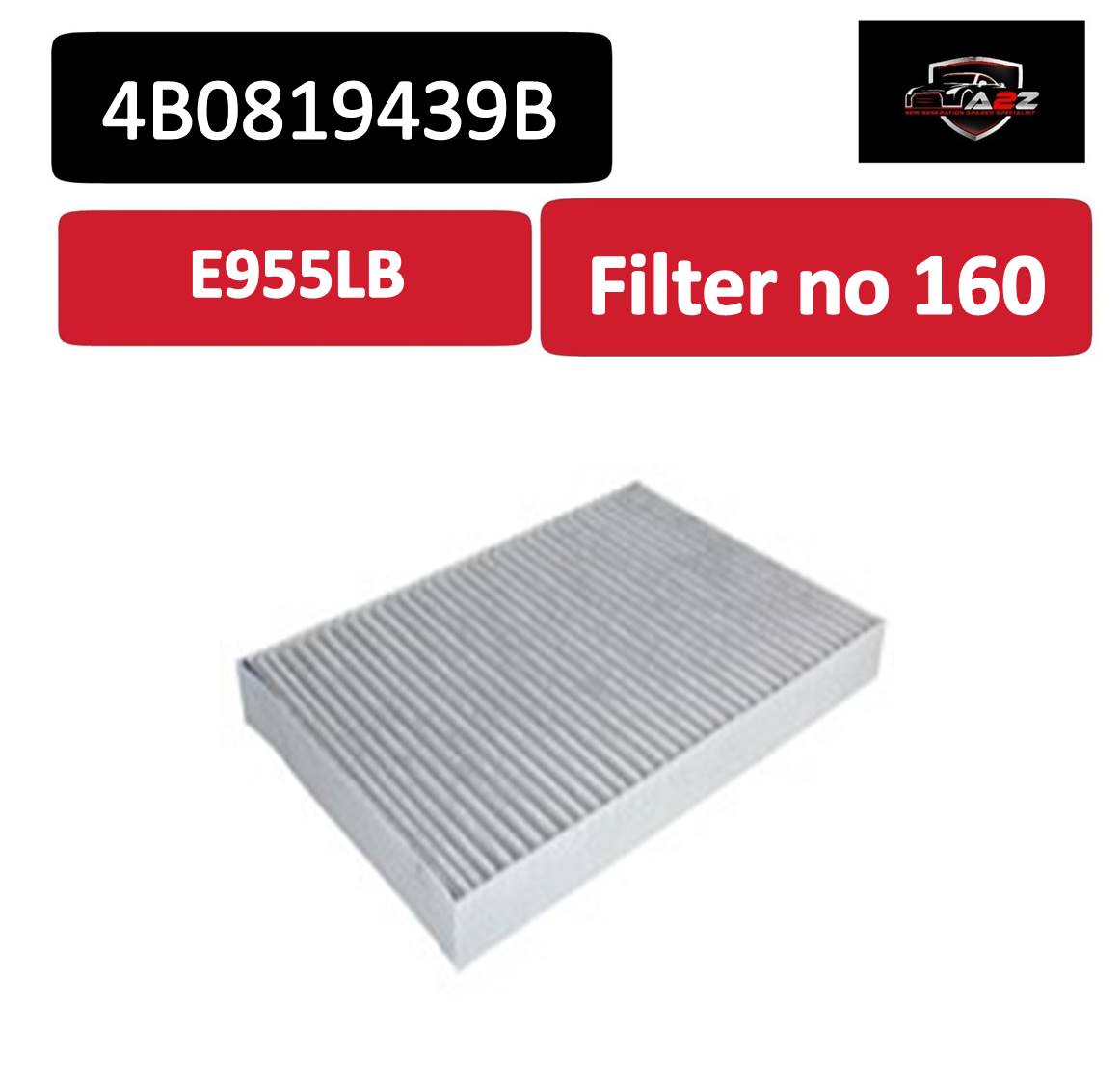 Cabin Filter Oil E955LB & 4B0819439B & LAO93 4B0819439C 8E0819439C Compatible With AUDI A4 (B6/B7), A6 (C5), Allroad Quattro, RS4, and RS6 Tag : 160