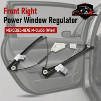Front Right Power Window Regulator 1647201679 Compatible with MERCEDES-BENZ M-CLASS (W164)