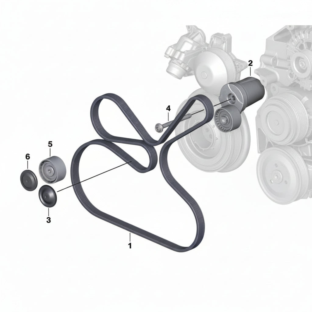 Belt Tensioner With Pulley 11287800333 Compatible with BMW 3 Series (E90) & 5 Series (E60) & 5 Series (F10) & 7 Series (F01, F02, F03, F04) & X1 (E84) & X5 (E70) & X6 (E71, E72) Tag.4