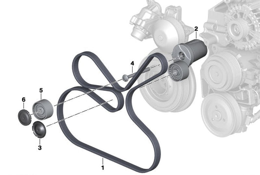 Belt Tensioner With Pulley 11287800333 Compatible with BMW 3 Series (E90) & 5 Series (E60) & 5 Series (F10) & 7 Series (F01, F02, F03, F04) & X1 (E84) & X5 (E70) & X6 (E71, E72) Tag.4