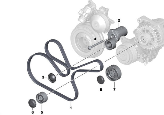 Timing Belt 6DPK1697 11287800341 11288506993 11288512068 Compatible With BMW 3 Series (E90) & 3 Convertible (E93)  Tag-BEL-08