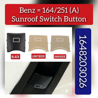 Black Sunroof Window Switch Button Cover 1648203026 Compatible With MERCEDES BENZ GL-CLASS W164 & R-CLASS W251