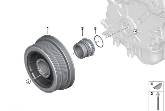 Crankshaft Pulley 11238511371 11237793593 Compatible With BMW 5 Series (E60) & 7 Series (E65, E66, E67) & X5 (E70) & X6 (E71, E72) Tag-CP-06
