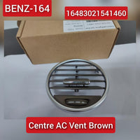 Front Central Ac Vent Grille Brown&Chrome 16483021541460 Compatible With Mercedes ML W164 2005-2012 GL W164 2005-2011