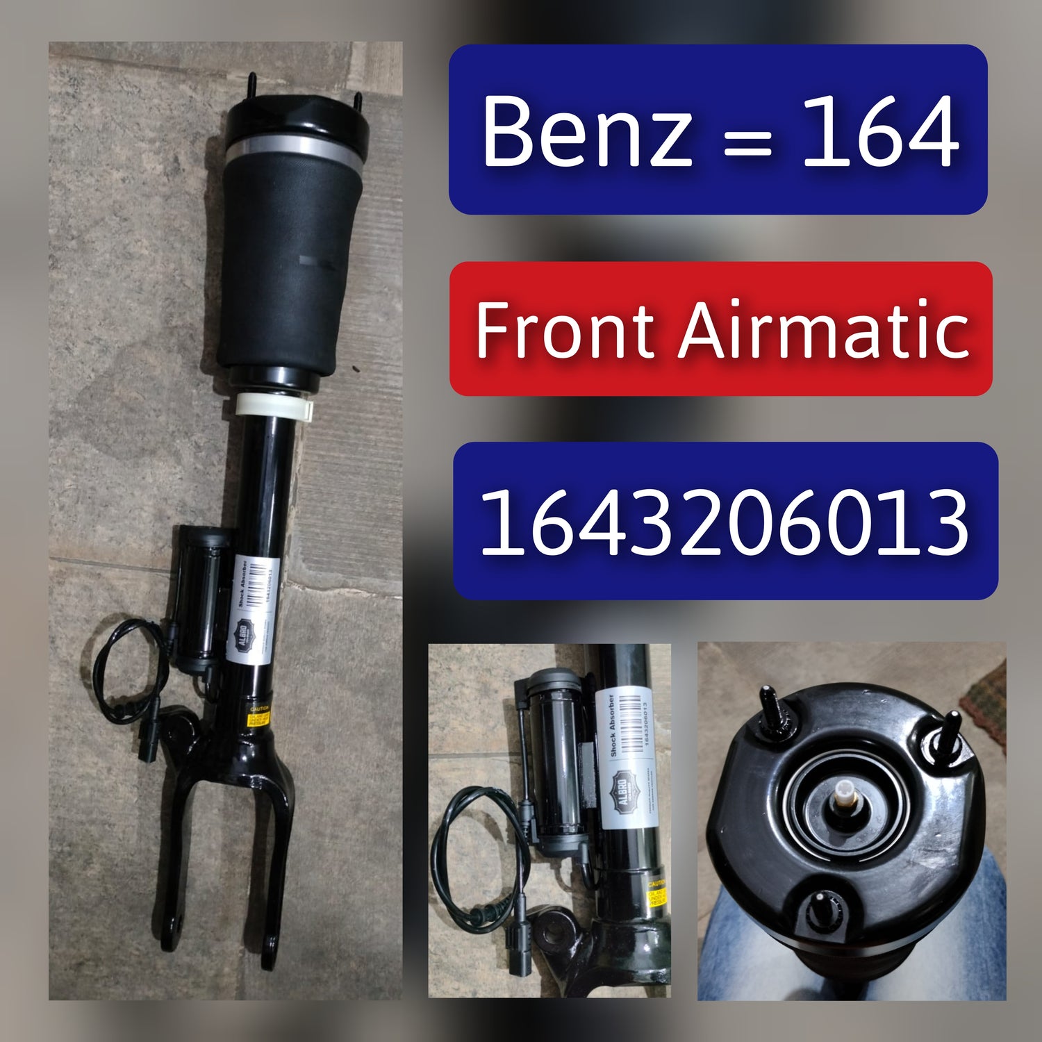 Front Air Suspension Shock Air spring 1643206013 Compatible With MERCEDES-BENZ GL-CLASS (X164) & M-CLASS (W164)