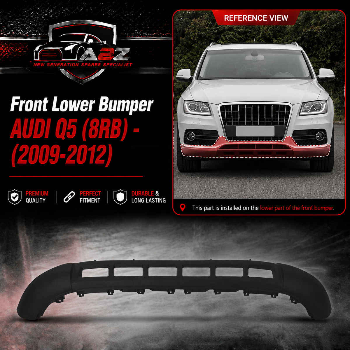 Front Lower Bumper 8R0807061C 8R0807061C4U8 Compatible With AUDI Q5 (8RB) - (2009-2012) Tag No.95