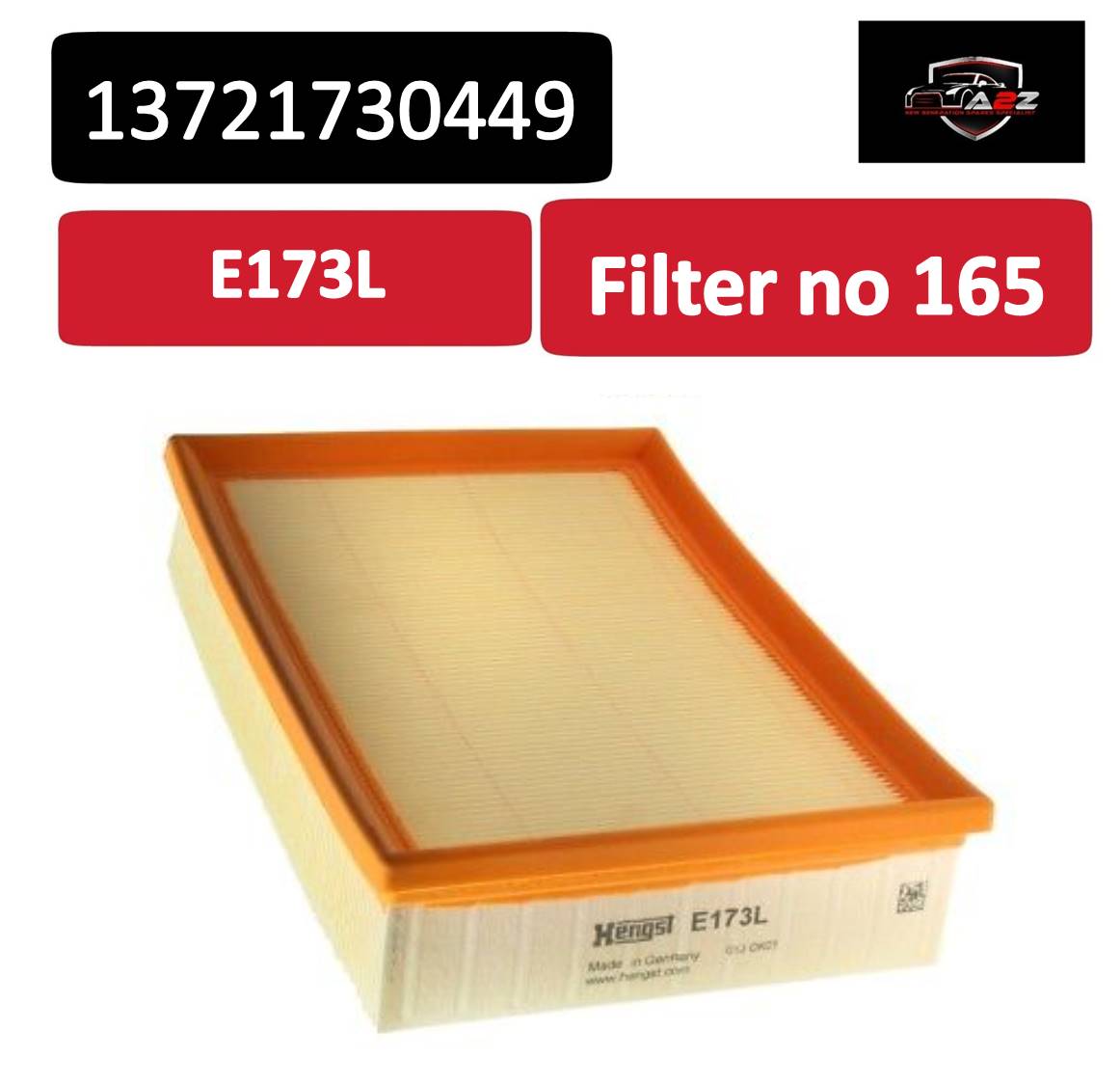 Air Filter .E173L & E173L01 & 13721730449 & LX343 13721730946 13721738462 Compatible With BMW Tag : 165