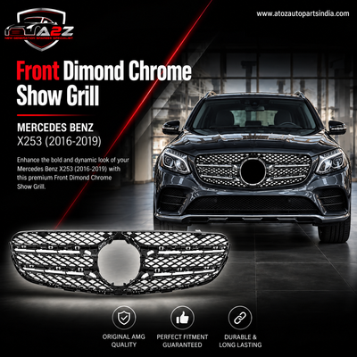 Front Dimond Chrome Show Grill A2538882000 Compatible With MERCEDES BENZ  GLC X253 2016-2019