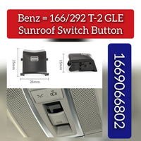 Black Sunroof Window Switch Button Cover 1669066801 Compatible With MERCEDES BENZ GLE W166 & W292 & W63 T-2