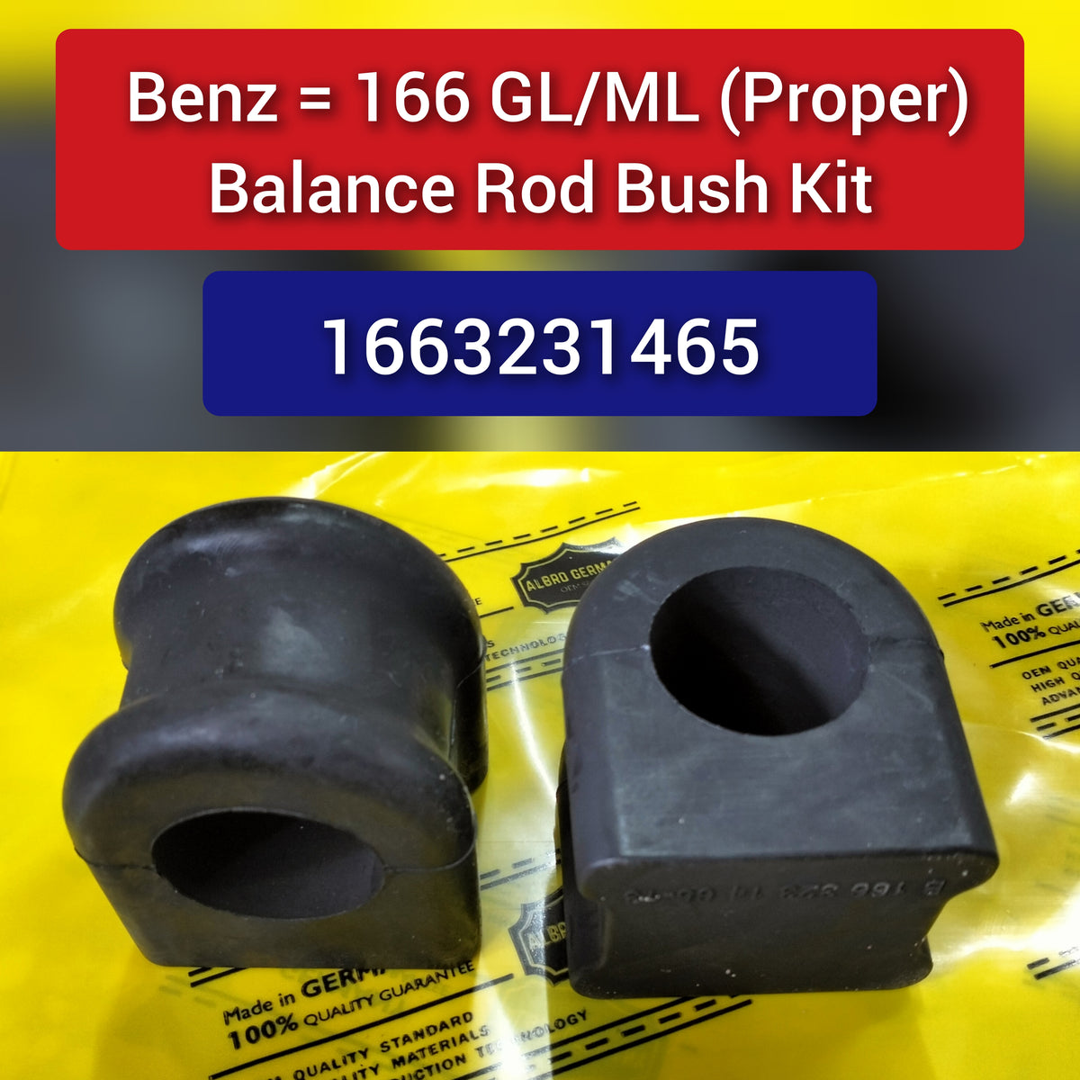 Front Stabilizer Sway Bar Bushing  Kit 1663231465 (Proper) Compatible With MERCEDES-BENZ GL-CLASS (X166) & GLE (W166) & M-CLASS (W166)