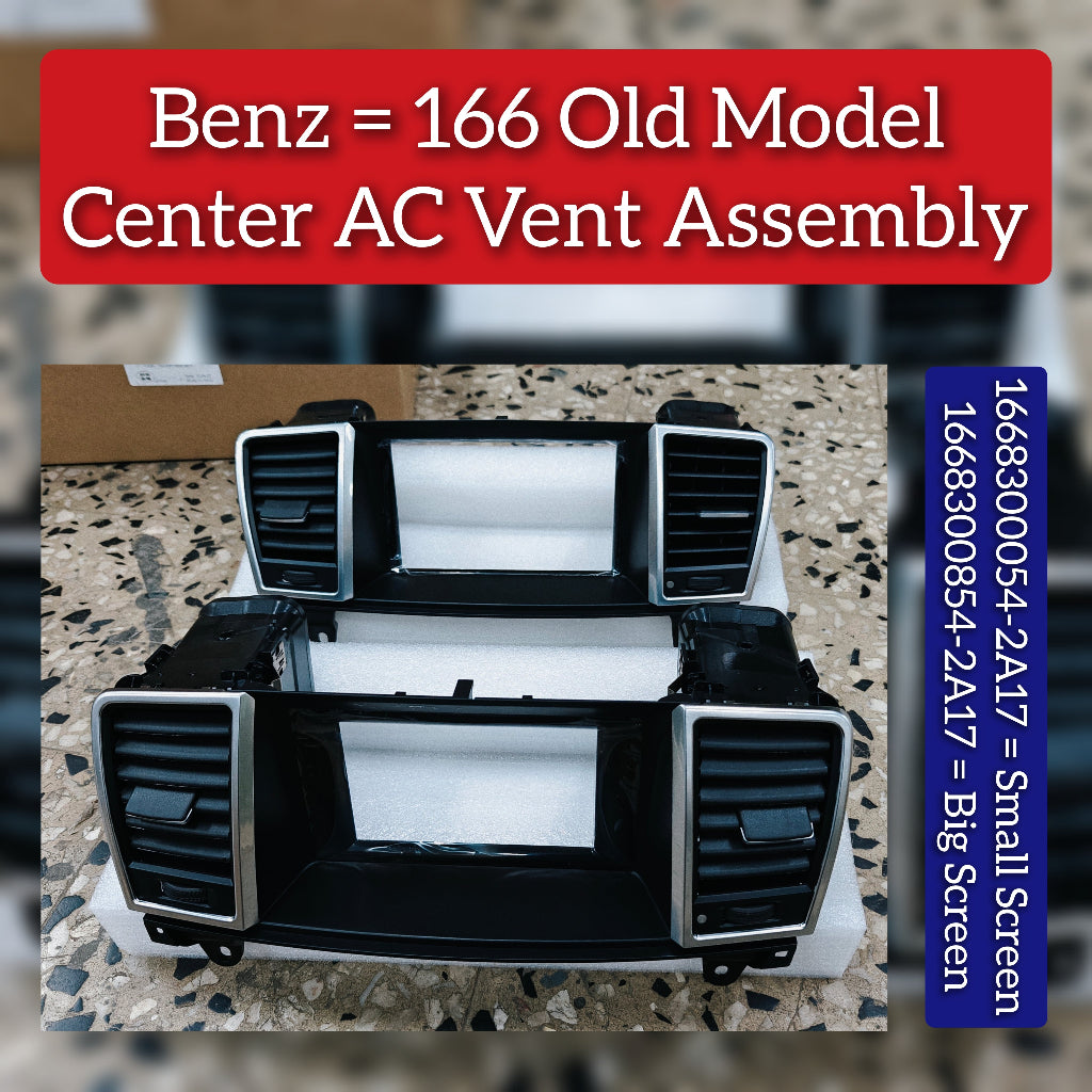 Black Center Ac Vent Assay (Big) 1668300854 Compatible With MERCEDES BENZ GL-CLASS W166 & GLS W166 & ML-CLASS W166