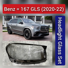 Front Headlight Glass Compatible with  Mercedes-Benz GLS W167 (2020 - 2022).