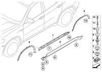 Rear Left Wheel Arch (EYEBROW) 51777176329 Compatible With BMW X6 E71 & E72 (2008-2014) Tag No.101