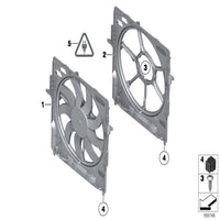 Engine Radiator Cooling Fan Assembly 17428509741 17414578976 17427806017 17428509743 17427802943 Compatible With BMW 5 Series (F10) & 5 Gran Turismo (F07) & 7 Series (F01, F02, F03, F04)