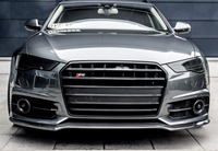 S6 Gloosy Black Upgrade Show Grill Compatible With Audi A6 C7 (2016-18) Shiny Silver Chrome (Small Number Plate) Tag No.62