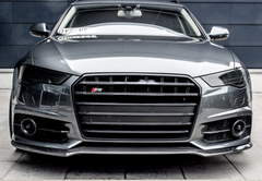 S6 Gloosy Black Upgrade Show Grill Compatible With Audi A6 C7 (2016-18) Shiny Silver Chrome (Small Number Plate) Tag No.62