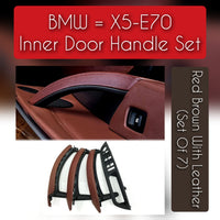 BMW X5 E70 leather inner door handle set – 7-piece interior upgrade for 2007–2013 models with premium finish and OEM fit

