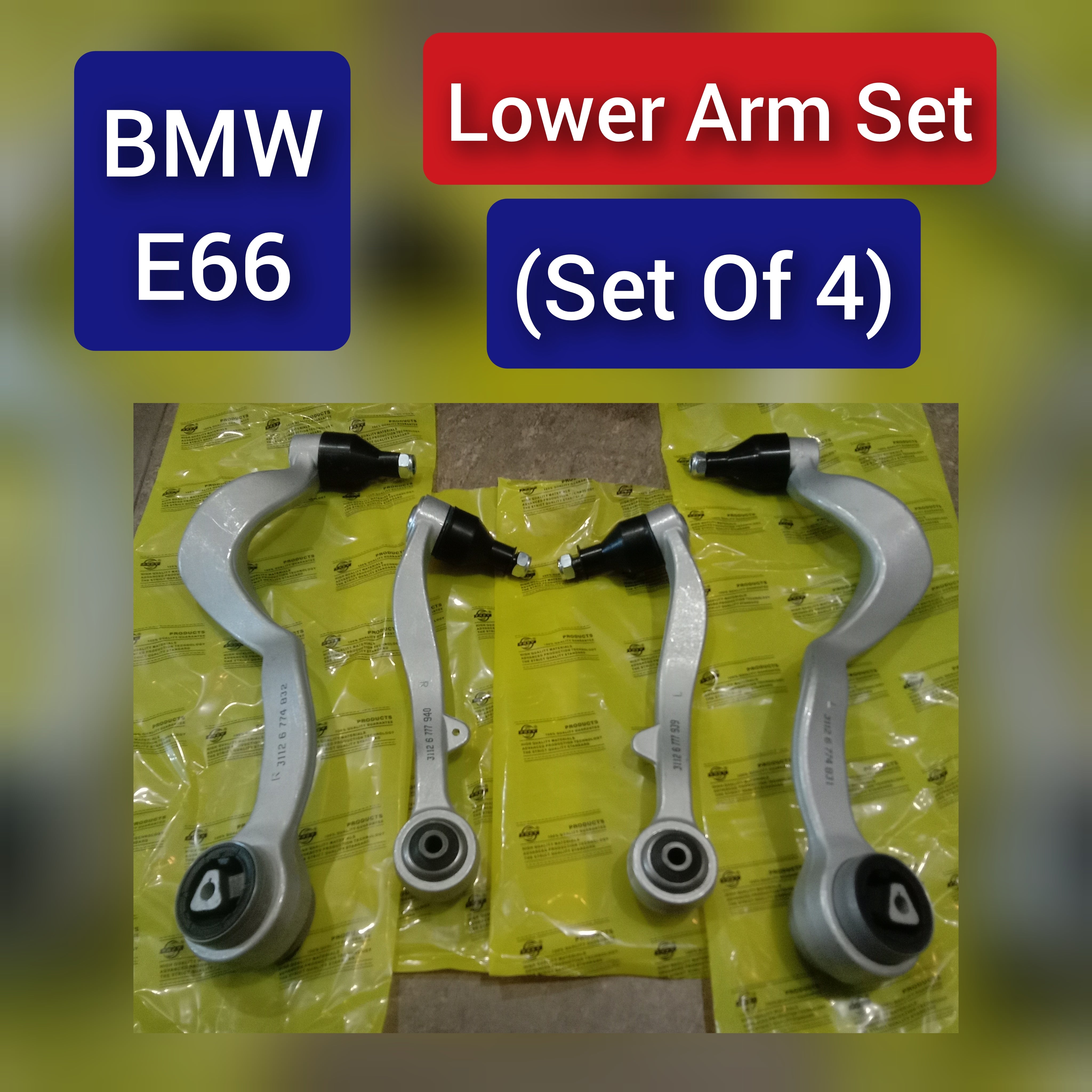 Front Lower Control Arm (Set Of 4) 31126774831 31126774832 31126777939 31126777940 Compatible with BMW 6 Series (E63)  & 6 Convertible (E64) & 7 Series (E65, E66, E67)