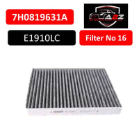Cabin Air Filter E1910LC & 7H0819631A & LAK182 JZW819653E Compatible With  AUDI Q7 (4LB) & PORSCHE CAYENNE (92A) & CAYENNE (9PA) & VW TOUAREG (7LA, 7L6, 7L7)Tag No:16