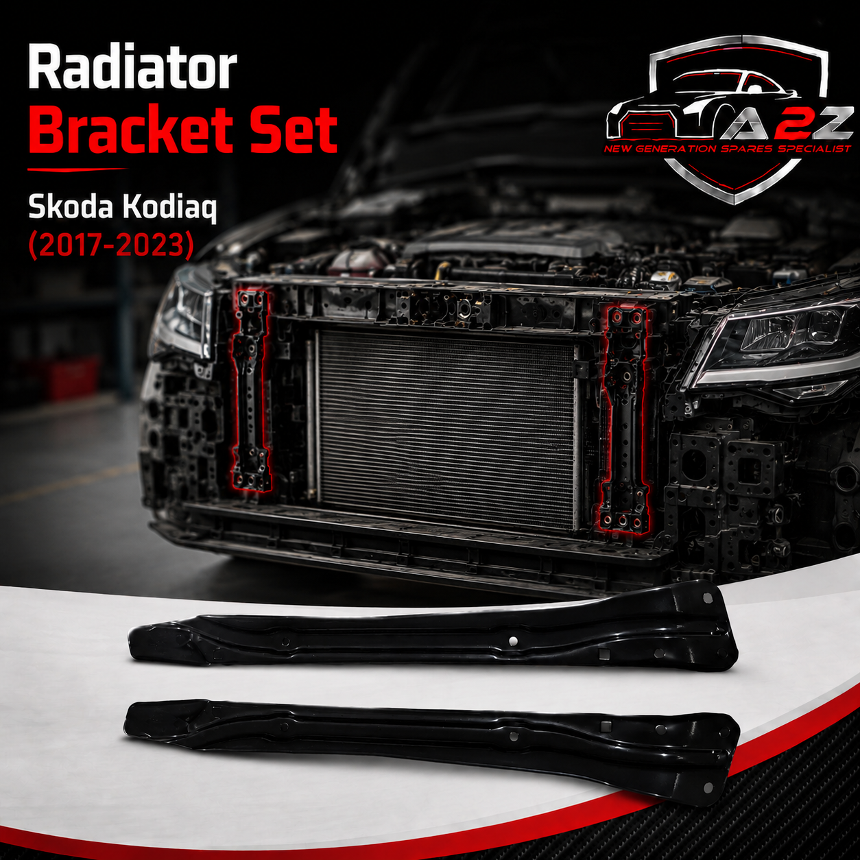 Radiator Bracket Set Left 565806929 & Right 565806930 Compatible With Skoda Kodiaq (2017-2023) Tag No.321
