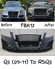 Front Bumper Bumper Kit FBK12 Compatible With Audi Q5 (2009-11) Upgrade Into RSQ5