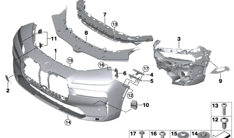 Front Bumper 51115A45BF7 Compatible With BMW G70 (2022)