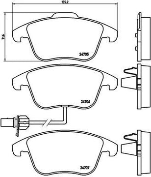 Front Brake Pad  8K0698151F 2470601 P85113 Compatible With AUDI A4 B8 (8K2) | A4 / S4 & A5