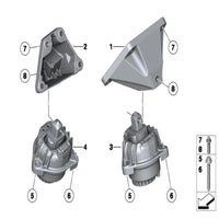 Engine Mounting Left 22116775905 Right 22116775906 Compatible With BMW 5-Series F07  F10 & F11