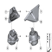 Engine Motor Mount Left 22116785601 & Right 22116785602 22117935149 22116860009 Compatible With BMW 5 Series F10/520D & 6 Coupe F13 6 Gran Coupe F06