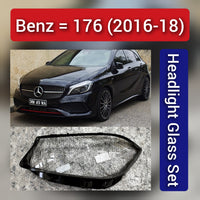 Front Headlight Glass Compatible with  Mercedes-Benz A-Class (W176) 2016 - 2018.