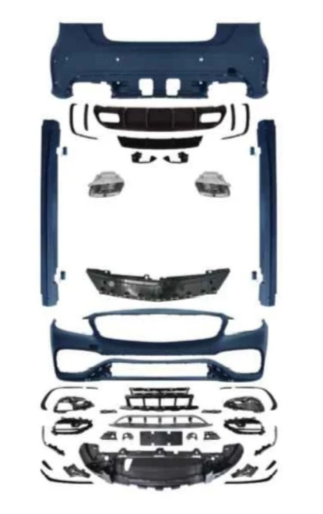 A To Z Compatible With Mercedes Benz A Class W176 (2012-2016) Upgrade Convert To Amg Amg45 Front Rear Bumper Diffuser Lip Exhaust Tip Pipe Side Skirt Runing Board Body kit Set GC W176-016 CC-9466 (Shipping Cost Not Included In Price)