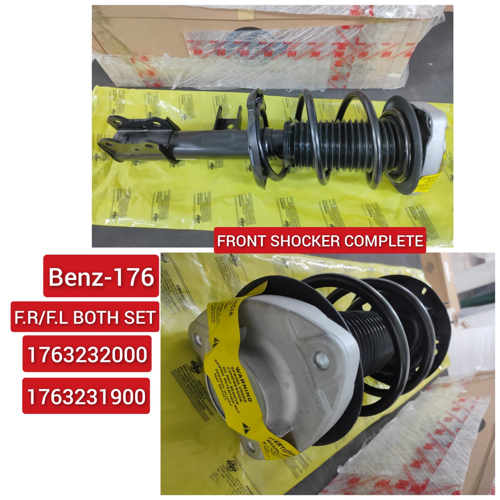 Front Left 1763231900 & Right 1963232000 Air Suspension Shock Absorber With Spring Compatible With MERCEDES-BENZ A-CLASS W176