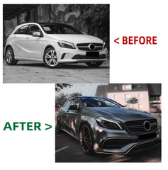 A To Z Compatible With Mercedes Benz A Class W176 (2012-2016) Front Bumper Upgrade Convert To Amg amg45 Bumper Body Kit GC W176-005 CC-9459 (Shipping Cost Not Included In Price)