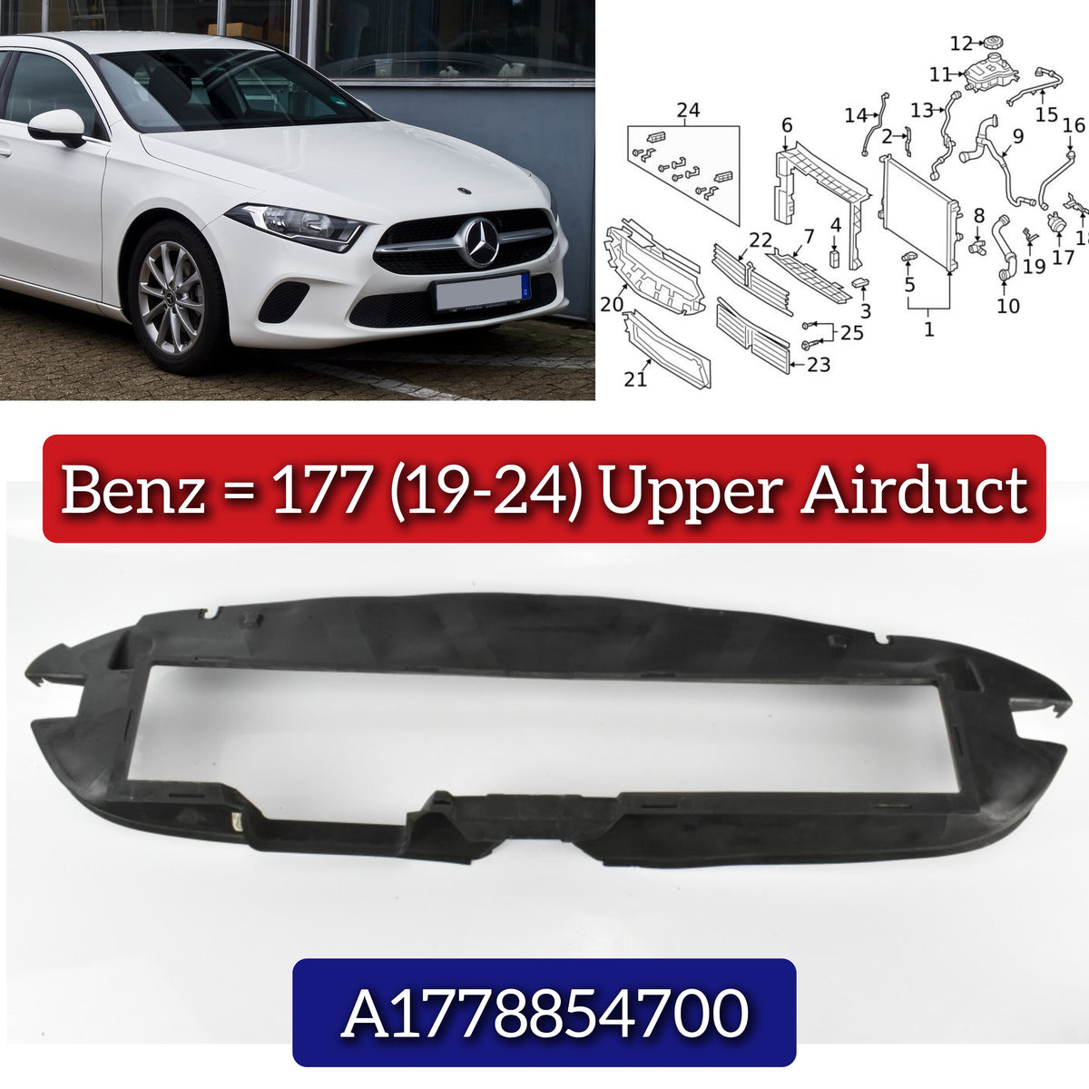 Upper Air Duct 1778854700 Compatible With Mercedes Benz