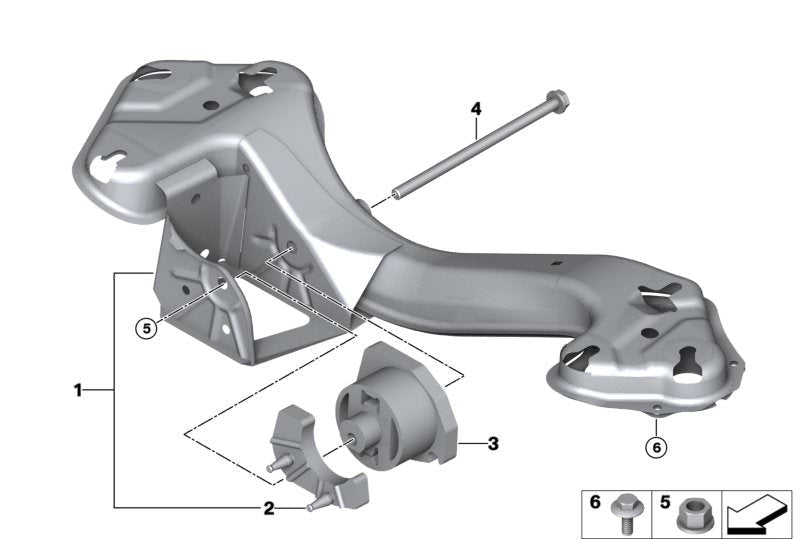 Rear Engine Transmission Gearbox Mount 22316764212 22316771743 Compatible With  BMW X5 E53