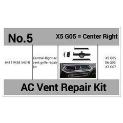 Center Right AC Conditioner Air Vent Grill Outlet Tab Clip Repair Kit 64119458543 Compatible With BMW X5 G05 & X6 G06 & X7 G07 Tag-ACR-05