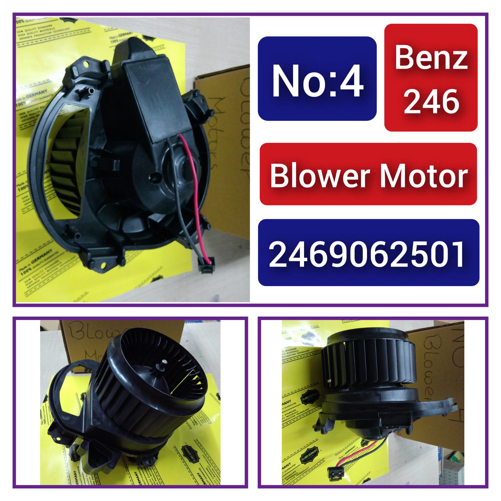 AC Heater Blower Motor 2469062501 Compatible with MERCEDES-BENZ A-CLASS (W176)  & B-CLASS Sports Tourer (W246, W242) & CLA Coupe (C117) & GLA-CLASS (X156) Tag-BM-04