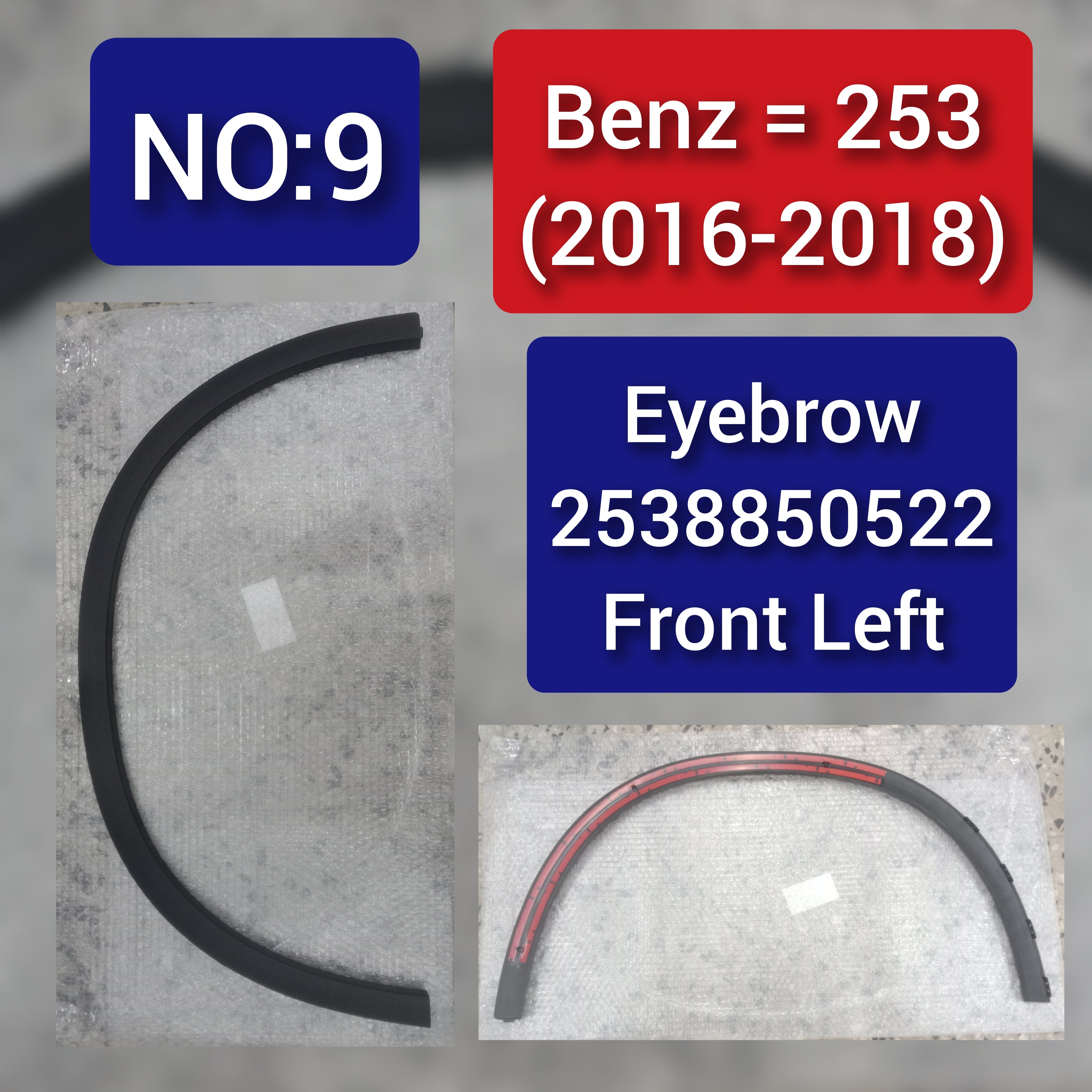 Front Left Wheel Arch (EYEBROW) 2538850522 Compatible With MERCEDES BENZ GLC X253 2016-2018 Tag-EY-09