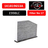 Cabin Air Filter E998LI & 1K1819653A & LA181 1K1819653 1K1819653A 1K1819653B 1K1819669 1K2819669 JZW819653B Compatible With AUDI Q3 (8UB, 8UG) & TT (8J3) & SKODA OCTAVIA II (1Z3) | LAURA Tag No:17